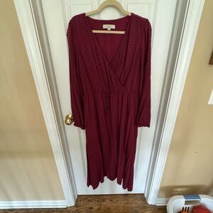 Elegant Burgundy Wrap Dress